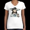 Women's Fine Jersey V-Neck Tee Thumbnail