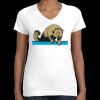 Women's Fine Jersey V-Neck Tee Thumbnail