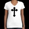 Women's Fine Jersey V-Neck Tee Thumbnail