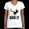 Women's Fine Jersey V-Neck Tee Thumbnail