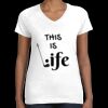 Women's Fine Jersey V-Neck Tee Thumbnail