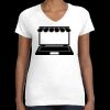 Women's Fine Jersey V-Neck Tee Thumbnail